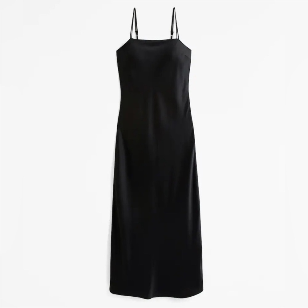 Abercrombie & Fitch Black Slip Midi Dress - Picture 4 of 8